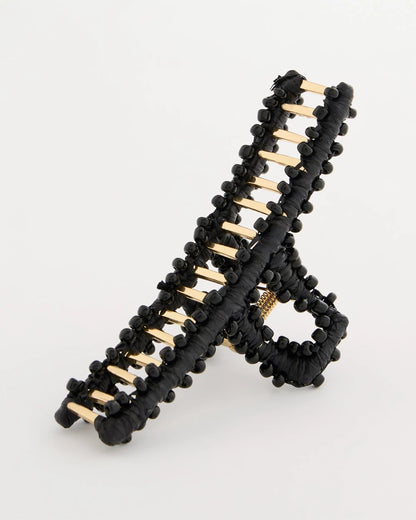 Chico's Black Raffia Hair Clip Black