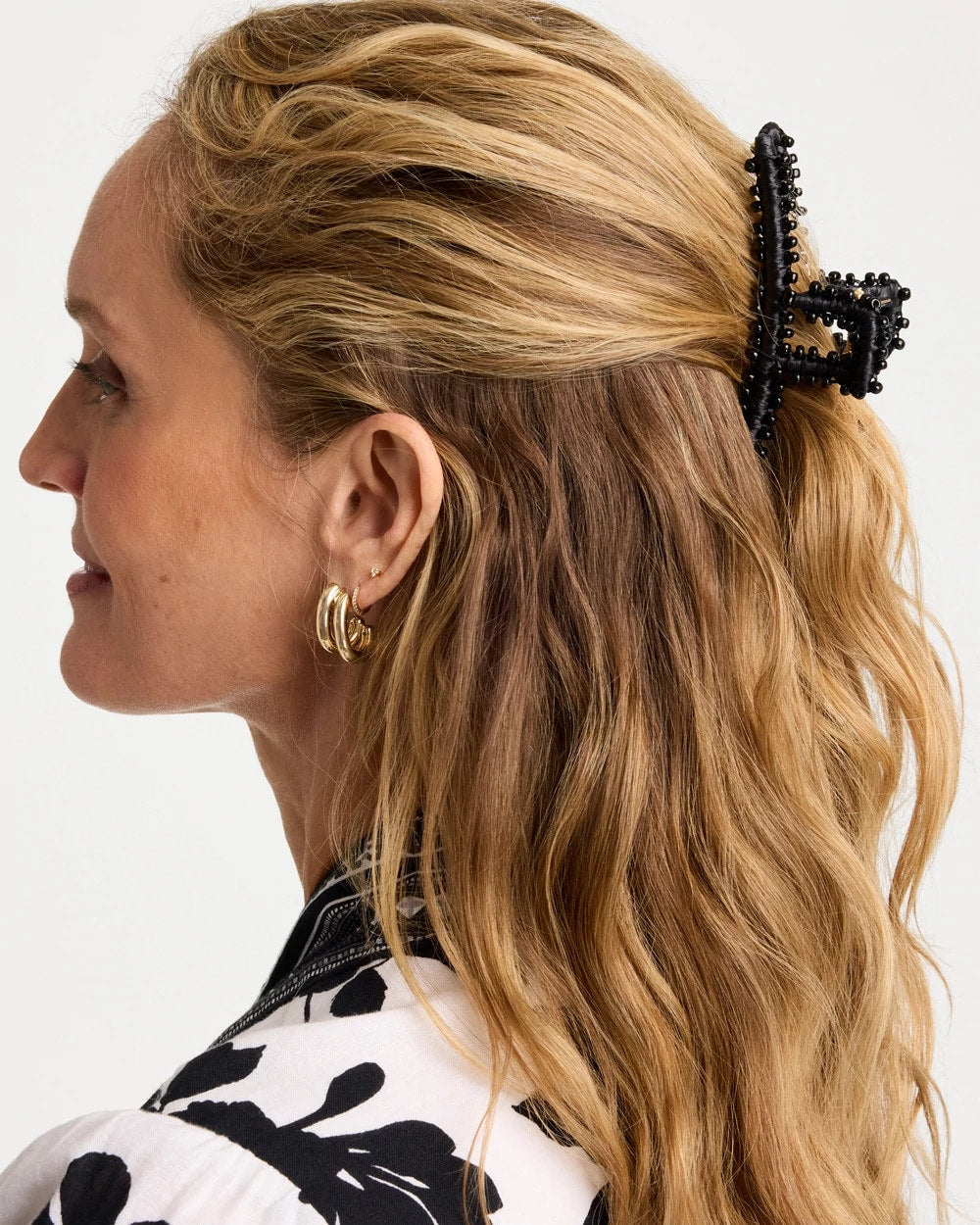 Chico's Black Raffia Hair Clip Black
