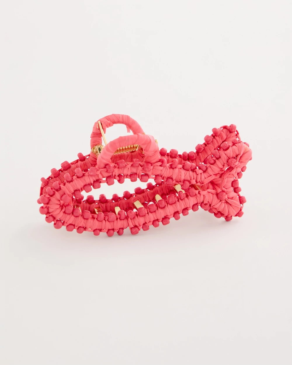 Chico's Coral Fish Raffia Hair Clip Coral
