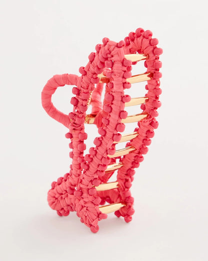 Chico's Coral Fish Raffia Hair Clip Coral