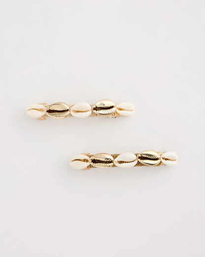 Chico's Seashell-Inspired Hair Clip Set Gold