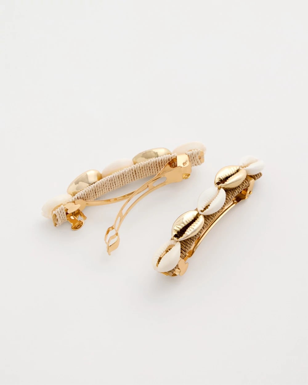 Chico's Seashell-Inspired Hair Clip Set Gold