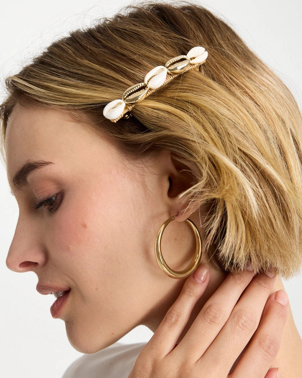 Chico's Seashell-Inspired Hair Clip Set Gold