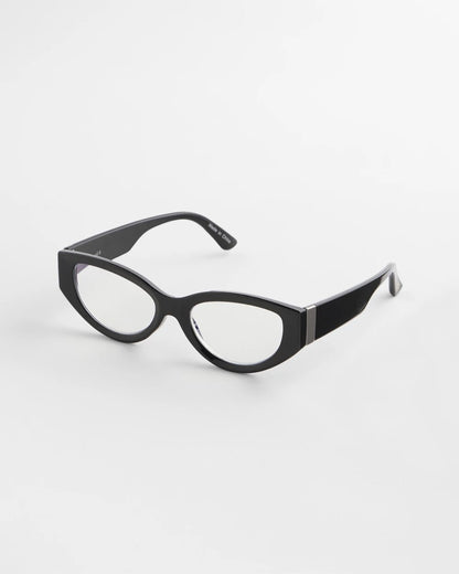 Chico's Cat Eye Metal Readers Black