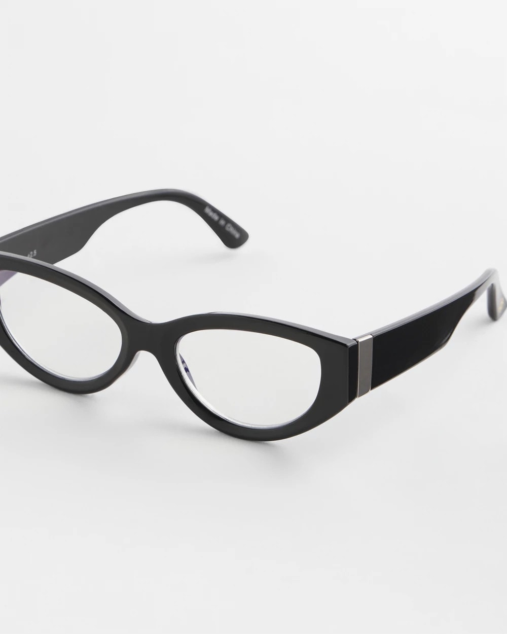 Chico's Cat Eye Metal Readers Black