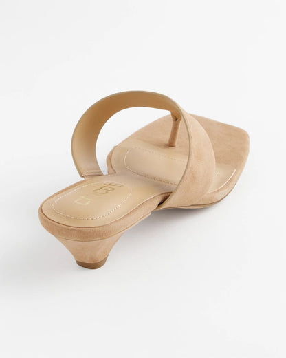 Chico's Julia Suede Kitten Heel Light Tan