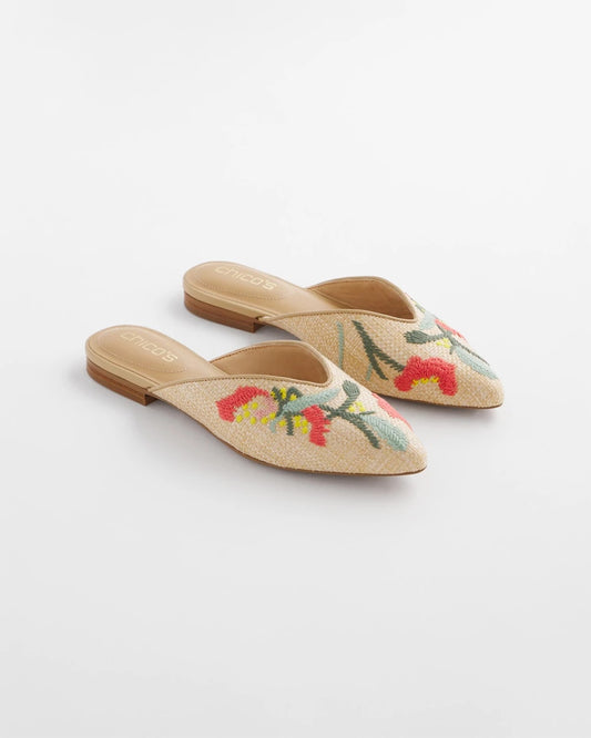 Chico's Gabby Raffia Mule Multi