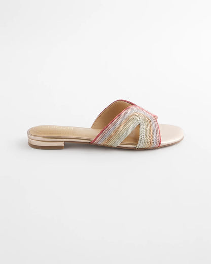 Chico's Palma Slide Sandals Metallic Multi