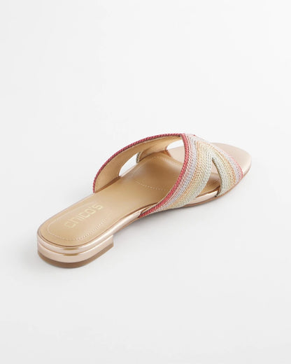 Chico's Palma Slide Sandals Metallic Multi