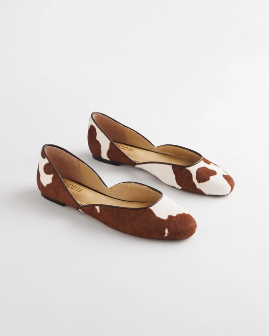 Chico's Sophie Pony Haircalf Leather Flats Neutral