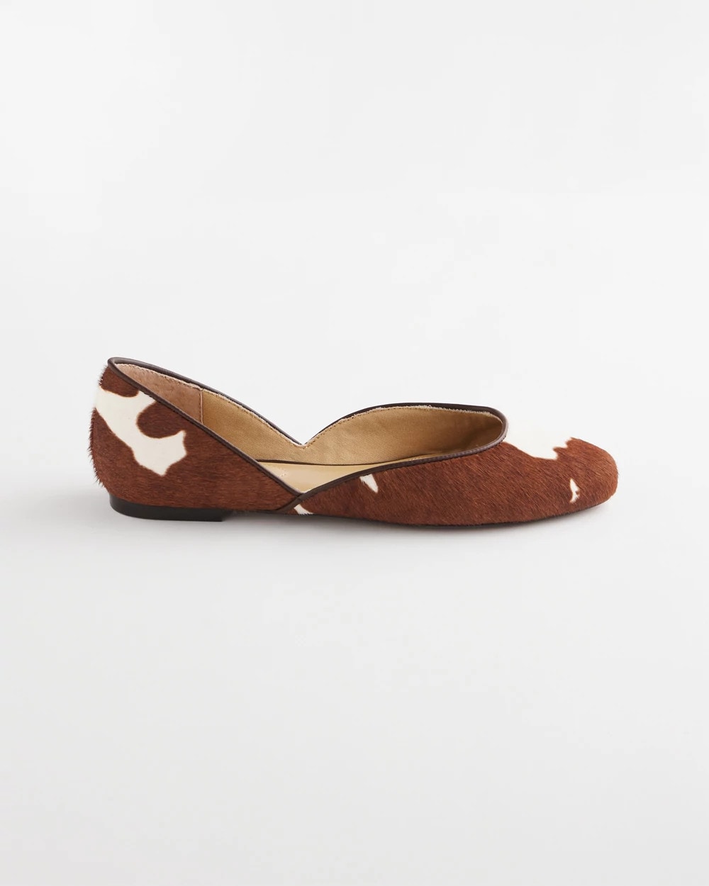 Chico's Sophie Pony Haircalf Leather Flats Neutral