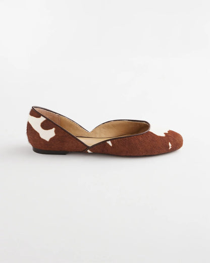 Chico's Sophie Pony Haircalf Leather Flats Neutral