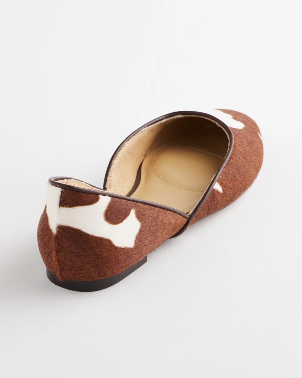 Chico's Sophie Pony Haircalf Leather Flats Neutral