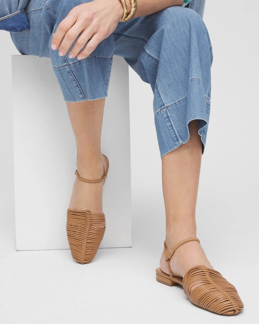 Chico's Woven Slingback Sandals Tan
