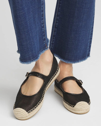 Chico's Eliana Mesh Mary Jane Espadrille Black