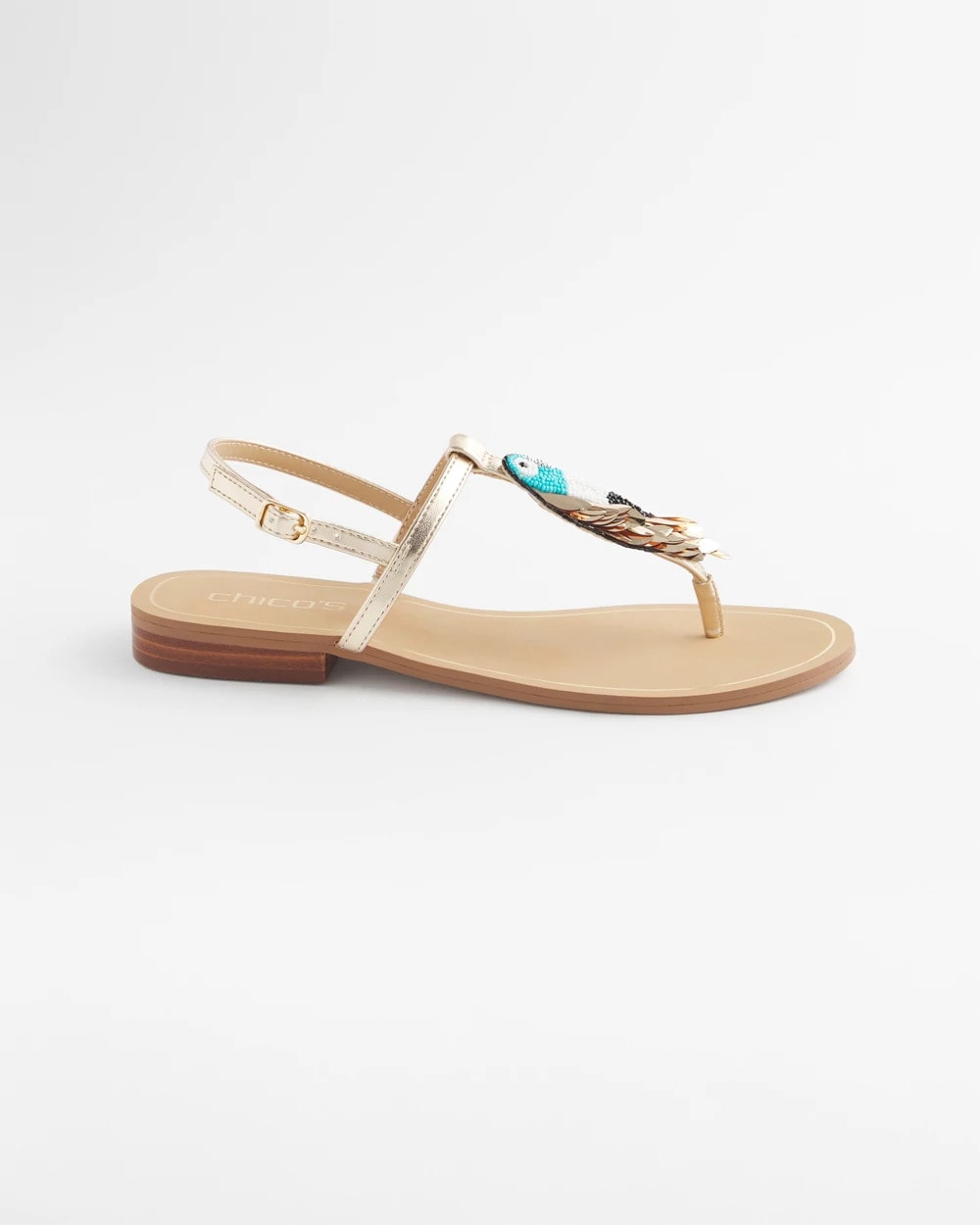 Chico's Beach Parrot T-Strap Sandals Multi