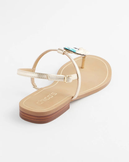 Chico's Beach Parrot T-Strap Sandals Multi