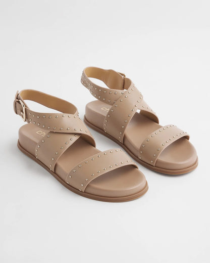 Chico's Tan Leather Sandals Dark Natural
