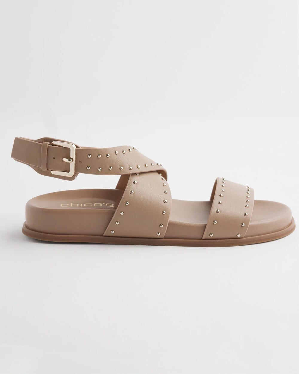 Chico's Tan Leather Sandals Dark Natural