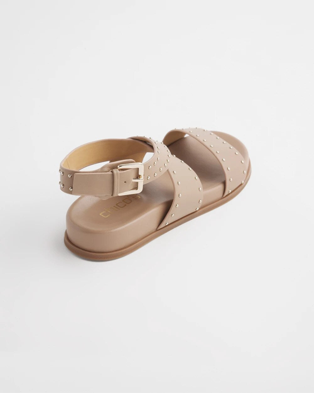 Chico's Tan Leather Sandals Dark Natural