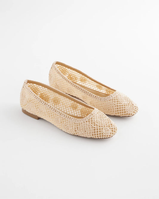 Chico's Cora Raffia Flats Natural