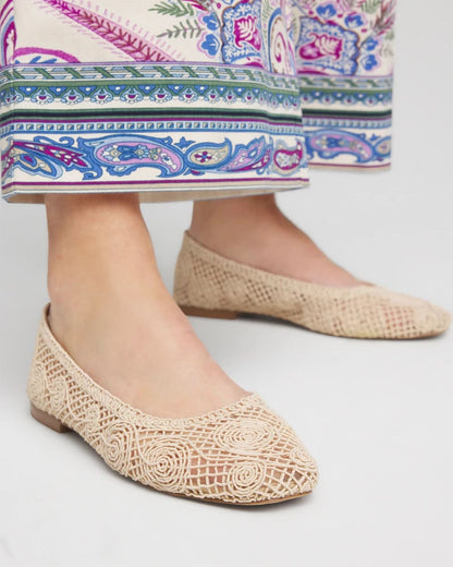 Chico's Cora Raffia Flats Natural