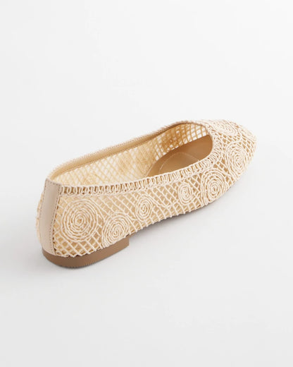 Chico's Cora Raffia Flats Natural