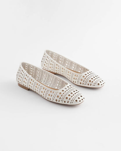 Chico's Cutout Ballet Flats Alabaster