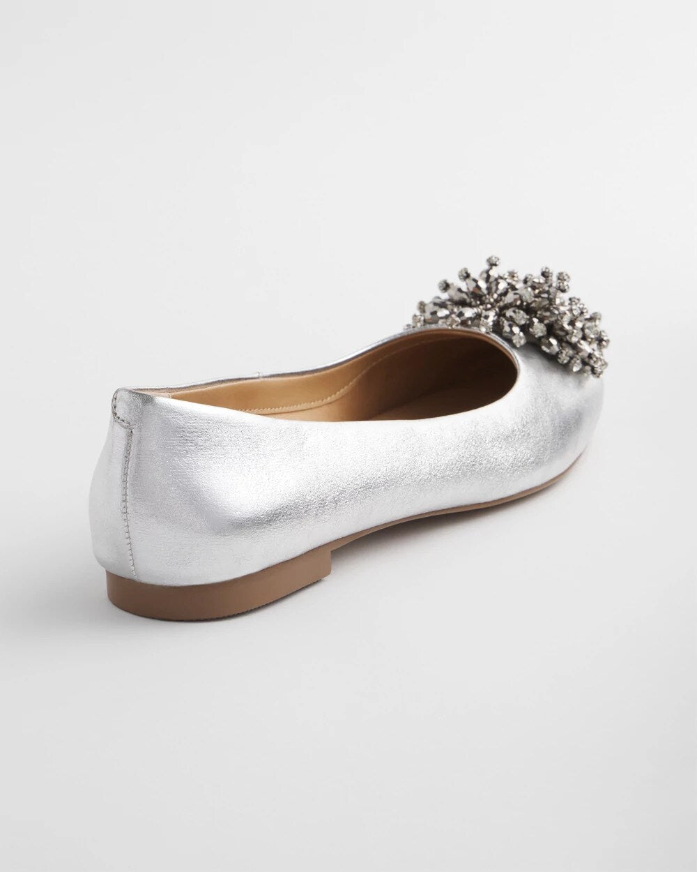 Chico's Omega Beaded Ballet Flats Metallic