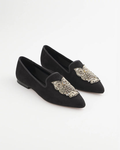 Chico's Black Microsuede Loafers Black