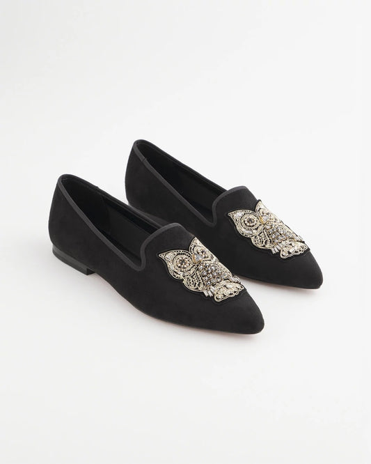 Chico's Black Microsuede Loafers Black