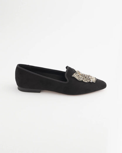 Chico's Black Microsuede Loafers Black