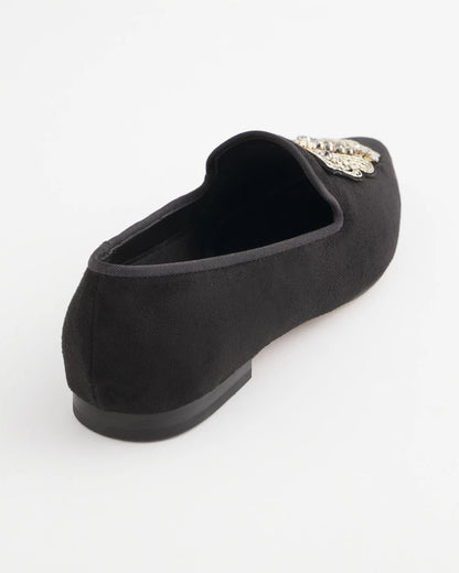Chico's Black Microsuede Loafers Black