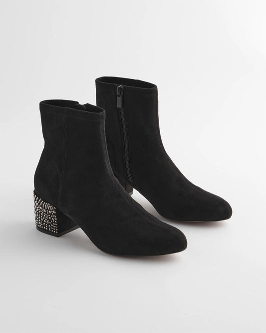 Chico's Embellished Destiny Art Deco Boot Heels Black