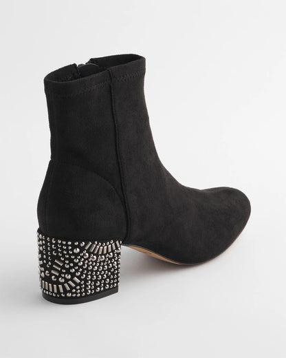 Chico's Embellished Destiny Art Deco Boot Heels Black