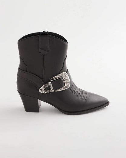 Chico's Kris Western Buckle Boots Black