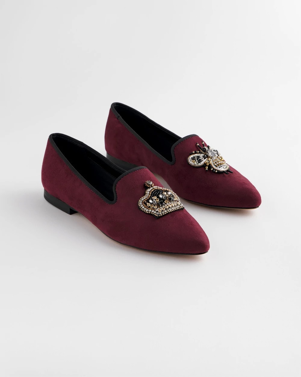 Chico's Grace Queen Bee Slip-On Loafers Blackened Burgundy
