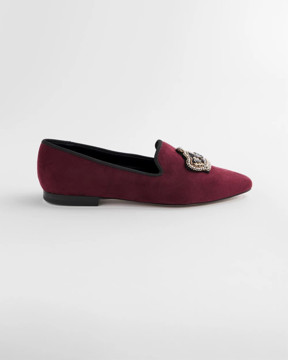 Chico's Grace Queen Bee Slip-On Loafers Blackened Burgundy