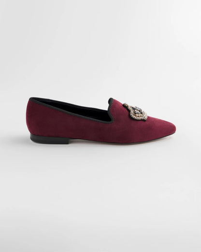 Chico's Grace Queen Bee Slip-On Loafers Blackened Burgundy