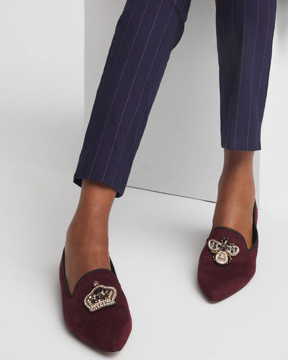 Chico's Grace Queen Bee Slip-On Loafers Blackened Burgundy