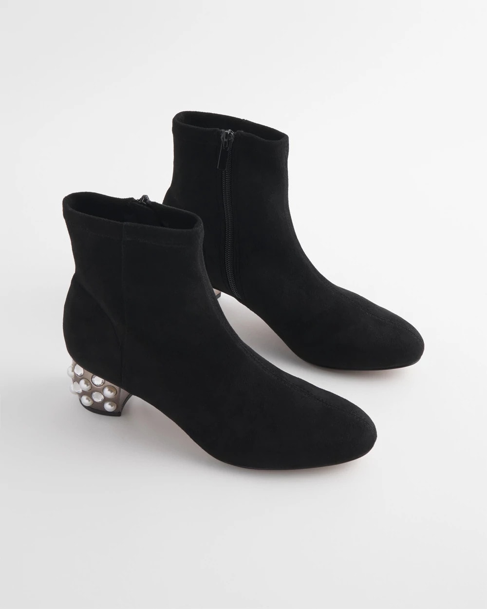 Chico's Danika Embellished Vegan Suede Boots Black