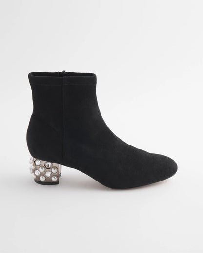 Chico's Danika Embellished Vegan Suede Boots Black