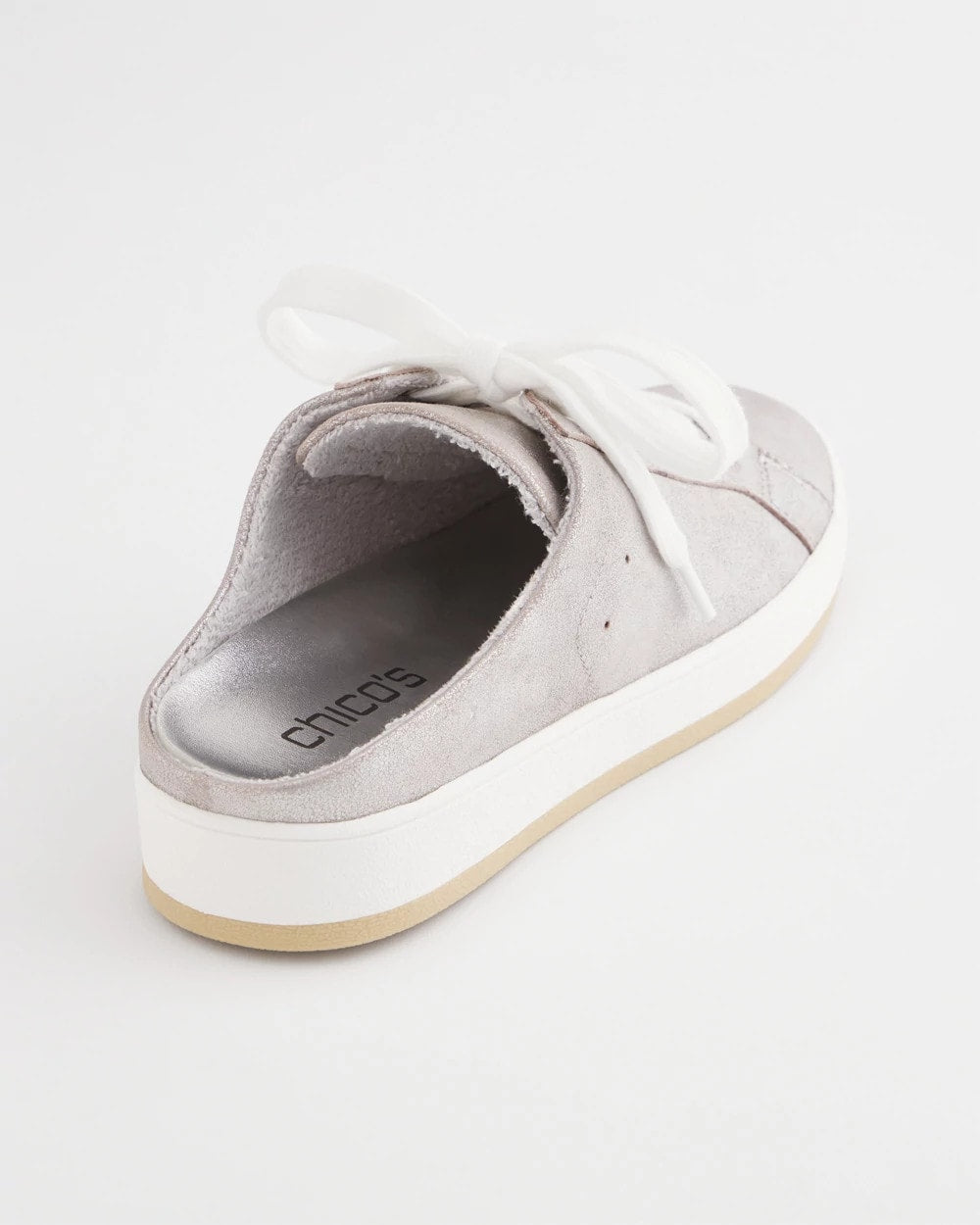 Chico's Metallic Snap Slip-On Sneakers Metallic Silver
