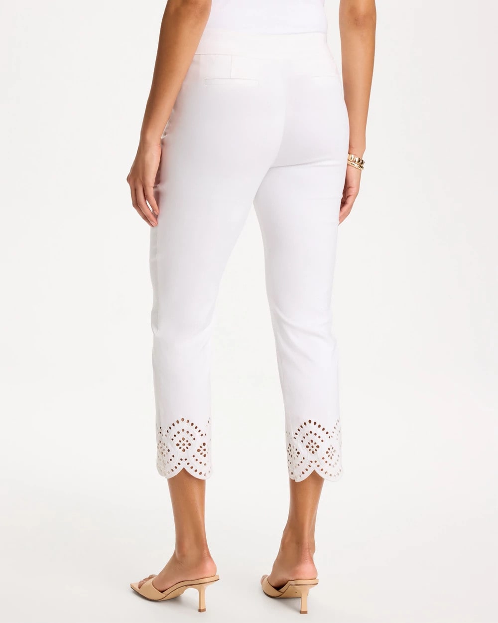 Chico's Petite Brigitte™ Slim Scalloped Ankle Pants Alabaster
