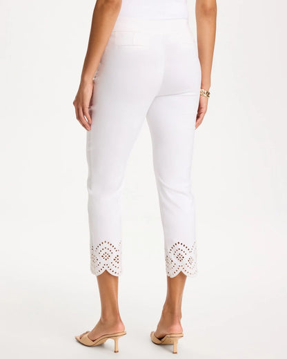 Chico's Petite Brigitte™ Slim Scalloped Ankle Pants Alabaster