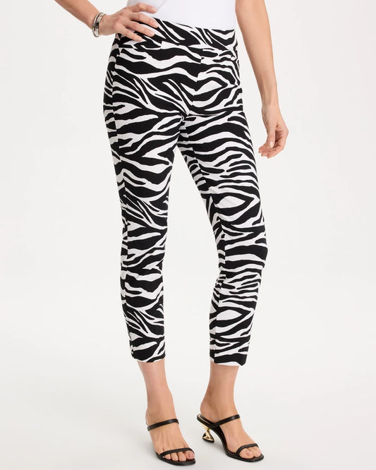 Chico's Zebra Brigitte™ Slim Pull-On Crop Pant Black