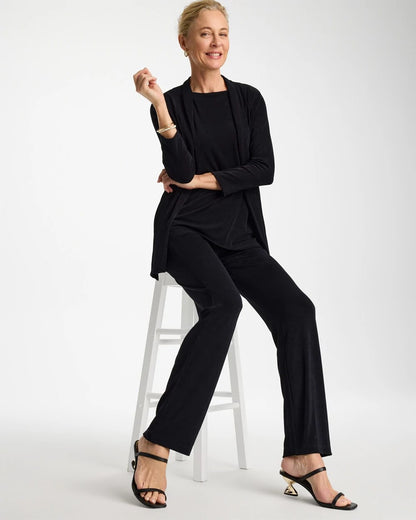 Chico's Petite Travelers™ Crinkle Textured Pants Black