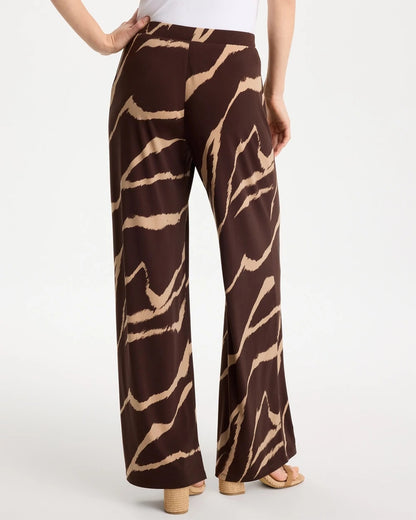 Chico's Travelers™ Zebra Knit Wide-Leg Pants Cocoa Bean