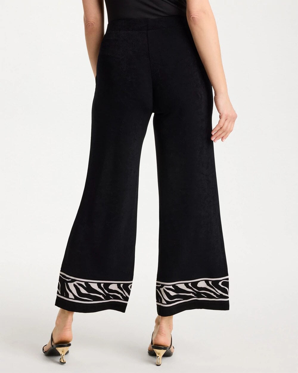 Chico's Travelers™ Abstract Zebra Cropped Pants Travelers Black