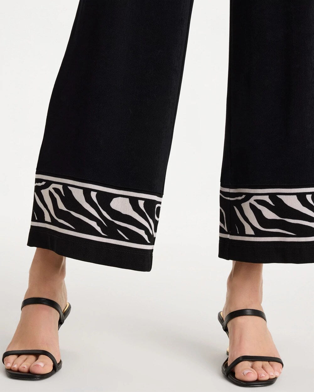 Chico's Travelers™ Abstract Zebra Cropped Pants Travelers Black
